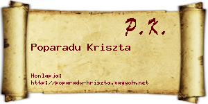 Poparadu Kriszta névjegykártya